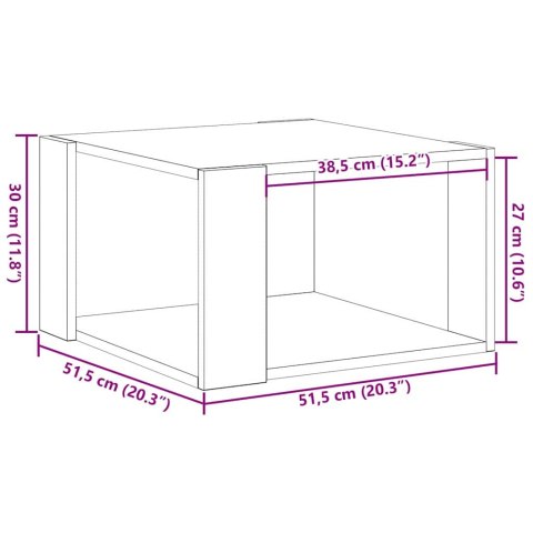 VidaXL Stolik kawowy Dąb rzemieślniczy 51,5 x 51,5 x 30 cm