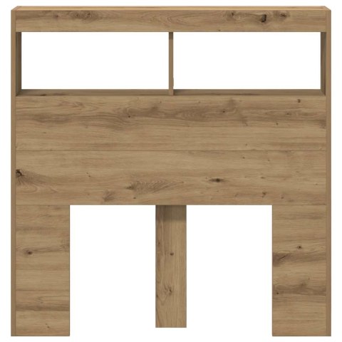 ZAGŁÓWEK Z PÓŁKAMI I LED DĄB ARTISAN 100X17X102CM