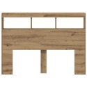 ZAGŁÓWEK Z PÓŁKAMI I LED DĄB ARTISAN 140X17X102CM