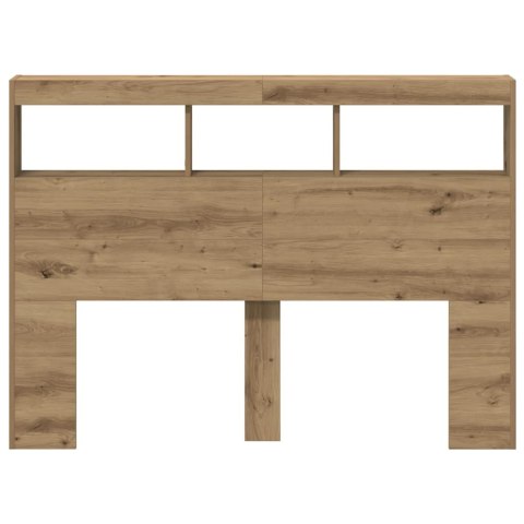 ZAGŁÓWEK Z PÓŁKAMI I LED DĄB ARTISAN 140X17X102CM