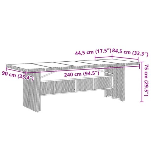 VidaXL 11-cz. zestaw mebli ogrodowych bistro z poduszkami, szary