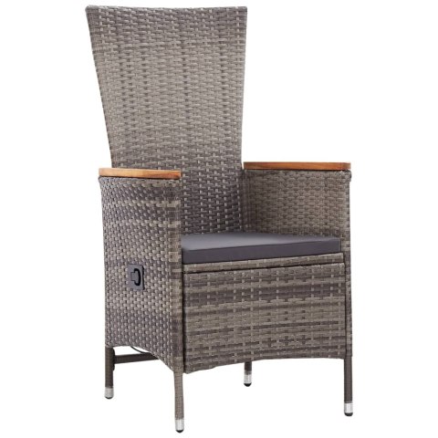 VidaXL 9-cz. zestaw mebli ogrodowych z poduszkami, szary, rattan PE