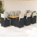 VidaXL 9-cz. zestaw ogrodowych mebli bistro z poduszkami, czarny