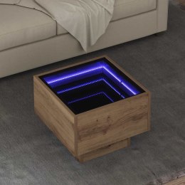 STOLIK KAWOWY ZE LED LIGHTS DĄB ARTISAN 40X40X30CM