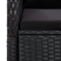 VidaXL 11-cz. zestaw mebli do ogrodu, z poduszkami, czarny rattan PE
