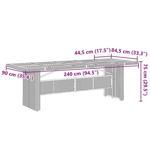 VidaXL 9-cz. zestaw mebli ogrodowych z poduszkami, czarny, rattan PE