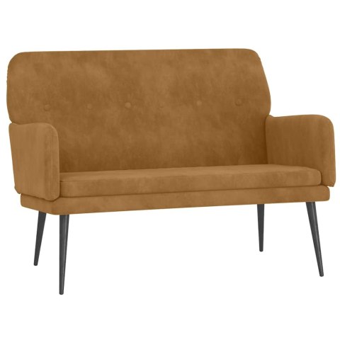 ŁAWKA BRĄZOWA 108X79X79CM TAPICEROWANA AKSAMITEM