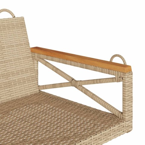 ŁAWKA BUJANA BEŻOWA 109X62X40CM POLIRATTAN