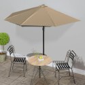 PÓŁPARASOL BALKONOWY NA SŁUPKU Z ALUMINIUM 300X155CM TAUPE