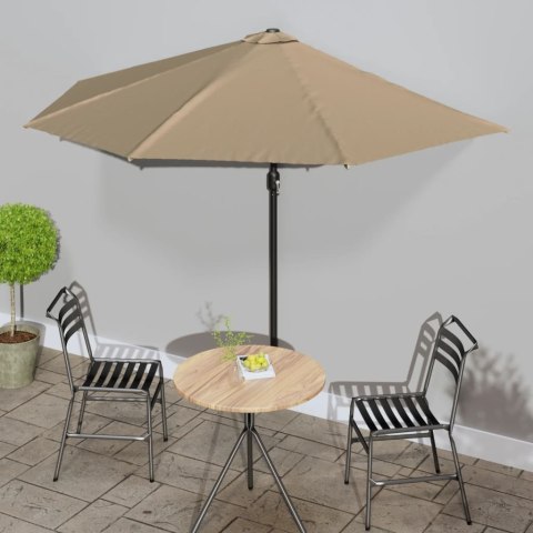 PÓŁPARASOL BALKONOWY NA SŁUPKU Z ALUMINIUM 300X155CM TAUPE