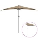 PÓŁPARASOL BALKONOWY NA SŁUPKU Z ALUMINIUM 300X155CM TAUPE