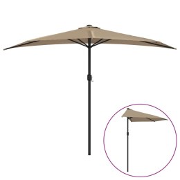 VidaXL Półparasol balkonowy na słupku z aluminium, 300x155 cm, taupe