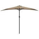 PÓŁPARASOL BALKONOWY NA SŁUPKU Z ALUMINIUM 300X155CM TAUPE
