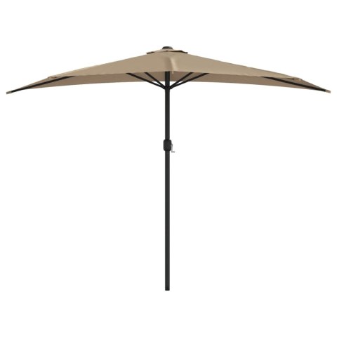 PÓŁPARASOL BALKONOWY NA SŁUPKU Z ALUMINIUM 300X155CM TAUPE