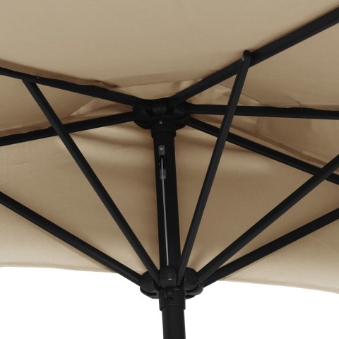 PÓŁPARASOL BALKONOWY NA SŁUPKU Z ALUMINIUM 300X155CM TAUPE