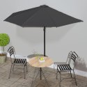 PÓŁPARASOL BALKONOWY NA SŁUPKU Z ALUMINIUM 300X155CM ANTRACYT