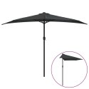 PÓŁPARASOL BALKONOWY NA SŁUPKU Z ALUMINIUM 300X155CM ANTRACYT