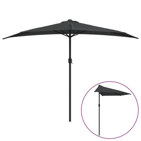 PÓŁPARASOL BALKONOWY NA SŁUPKU Z ALUMINIUM 300X155CM ANTRACYT