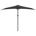 PÓŁPARASOL BALKONOWY NA SŁUPKU Z ALUMINIUM 300X155CM ANTRACYT