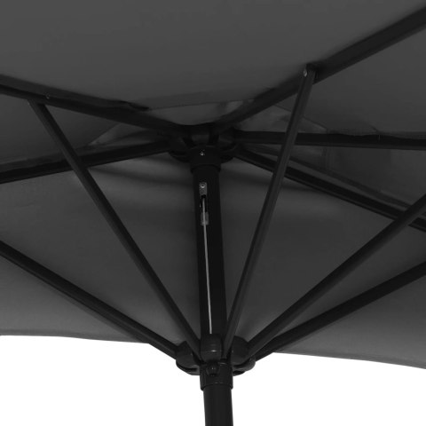 PÓŁPARASOL BALKONOWY NA SŁUPKU Z ALUMINIUM 300X155CM ANTRACYT