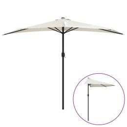 VidaXL Półparasol balkonowy na słupku z aluminium, 300x155cm, piaskowy