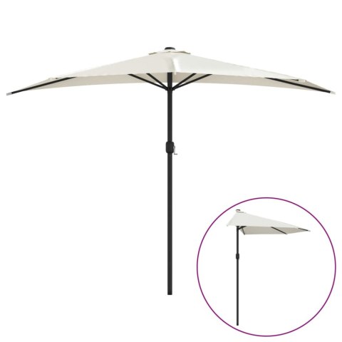VidaXL Półparasol balkonowy na słupku z aluminium, 300x155cm, piaskowy