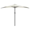VidaXL Półparasol balkonowy na słupku z aluminium, 300x155cm, piaskowy