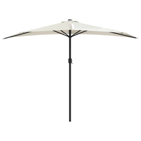VidaXL Półparasol balkonowy na słupku z aluminium, 300x155cm, piaskowy