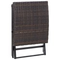 VidaXL Składany stołek, rattan PE, brąz