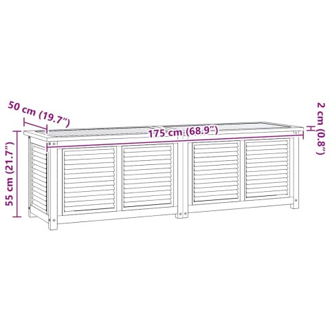SKRZYNIA OGRODOWA Z WORKIEM 175X50X55CM LITE DREWNO TEKOWE
