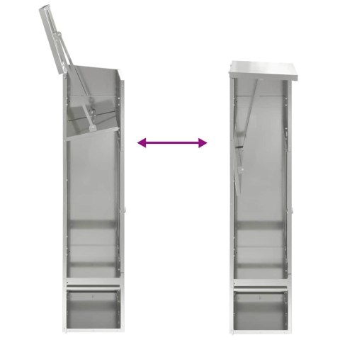 SKRZYNKA NA PACZKI STALOWA WOLNOSTOJĄCA 45X29X111 CM ZAMYKANA WRZUTOWA