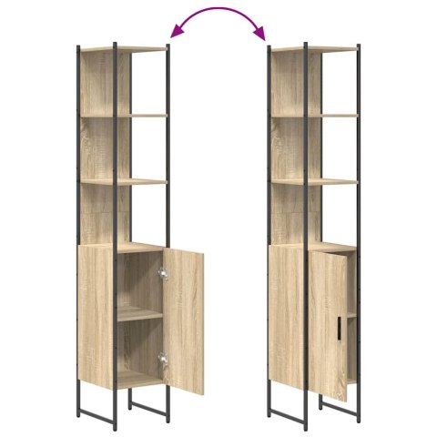 VidaXL Zestaw mebli łazienkowych z półką z drzwiami 3 pcs Dąb Sonoma