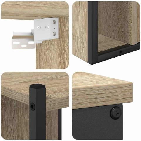 VidaXL Zestaw mebli łazienkowych z półką z drzwiami 4 pcs Dąb Sonoma