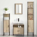 VidaXL Zestaw mebli łazienkowych z półką z drzwiami 4 pcs Dąb Sonoma