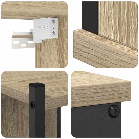 VidaXL Zestaw mebli łazienkowych z półką z drzwiami 4 pcs Dąb Sonoma