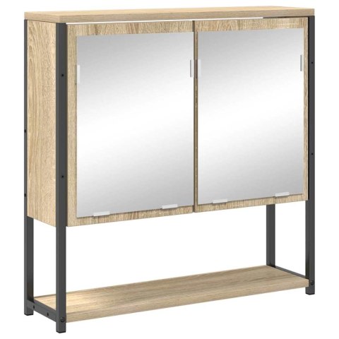 VidaXL Zestaw mebli łazienkowych z półką z drzwiami 4 pcs Dąb Sonoma