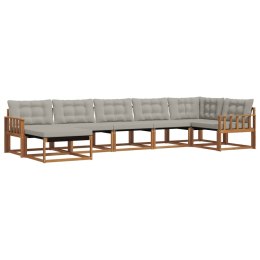 VidaXL Zestaw sof na zewnątrz z poduszką 7 pcs Naturalny i Jasny Szary