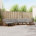 VidaXL Zestaw sof na zewnątrz z poduszką 7 pcs Naturalny i Jasny Szary