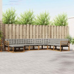 VidaXL Zestaw sof na zewnątrz z poduszką 8 pcs Naturalny i Jasny Szary