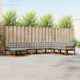 VidaXL Zestaw sof na zewnątrz z poduszką 8 pcs Naturalny i Jasny Szary