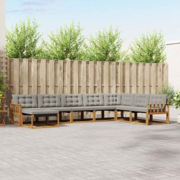 VidaXL Zestaw sof na zewnątrz z poduszką 8 pcs Naturalny i Jasny Szary