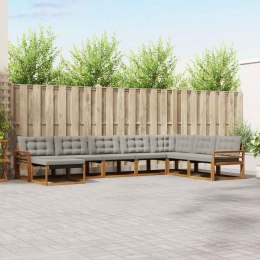 VidaXL Zestaw sof na zewnątrz z poduszką 8 pcs Naturalny i Jasny Szary