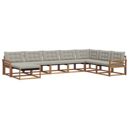 VidaXL Zestaw sof na zewnątrz z poduszką 8 pcs Naturalny i Jasny Szary