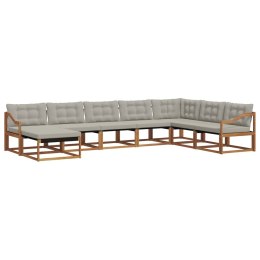 VidaXL Zestaw sof na zewnątrz z poduszką 8 pcs Naturalny i Jasny Szary
