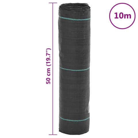 VidaXL Agrowłóknina antychwastowa, czarna, 0,5x10 m, PP