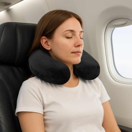 VidaXL Poduszka podróżna na szyję Czarny 27 x 27 x 8 cm