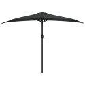 PÓŁPARASOL BALKONOWY ALUMINIOWY SŁUPEK CZARNY 300X155X223CM