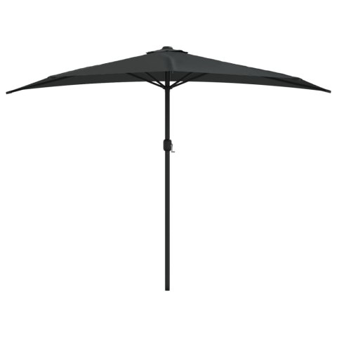 PÓŁPARASOL BALKONOWY ALUMINIOWY SŁUPEK CZARNY 300X155X223CM