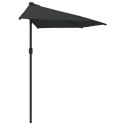 PÓŁPARASOL BALKONOWY ALUMINIOWY SŁUPEK CZARNY 300X155X223CM
