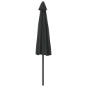 PÓŁPARASOL BALKONOWY ALUMINIOWY SŁUPEK CZARNY 300X155X223CM